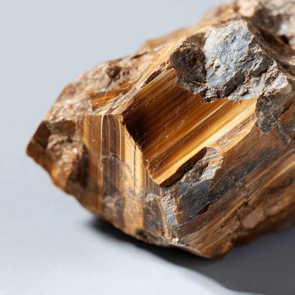Smooth polished Tiger Eye stone, displaying characteristic golden-brown bands and a chatoyant, silky luster.