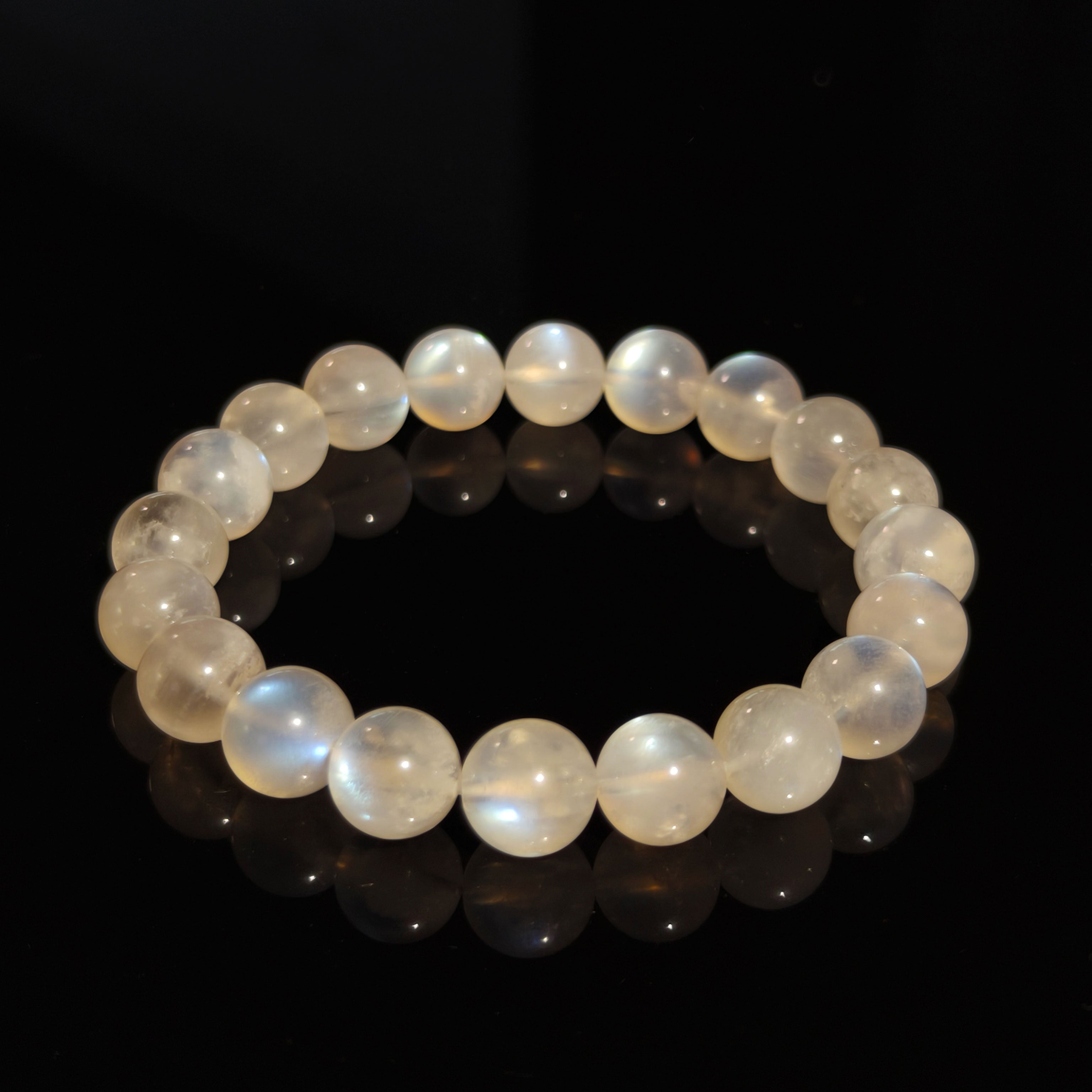 Etheris Moonstone Energy Bracelet - Hand-Polished Natural Blue Sheen Gemstone for Everyday Wear