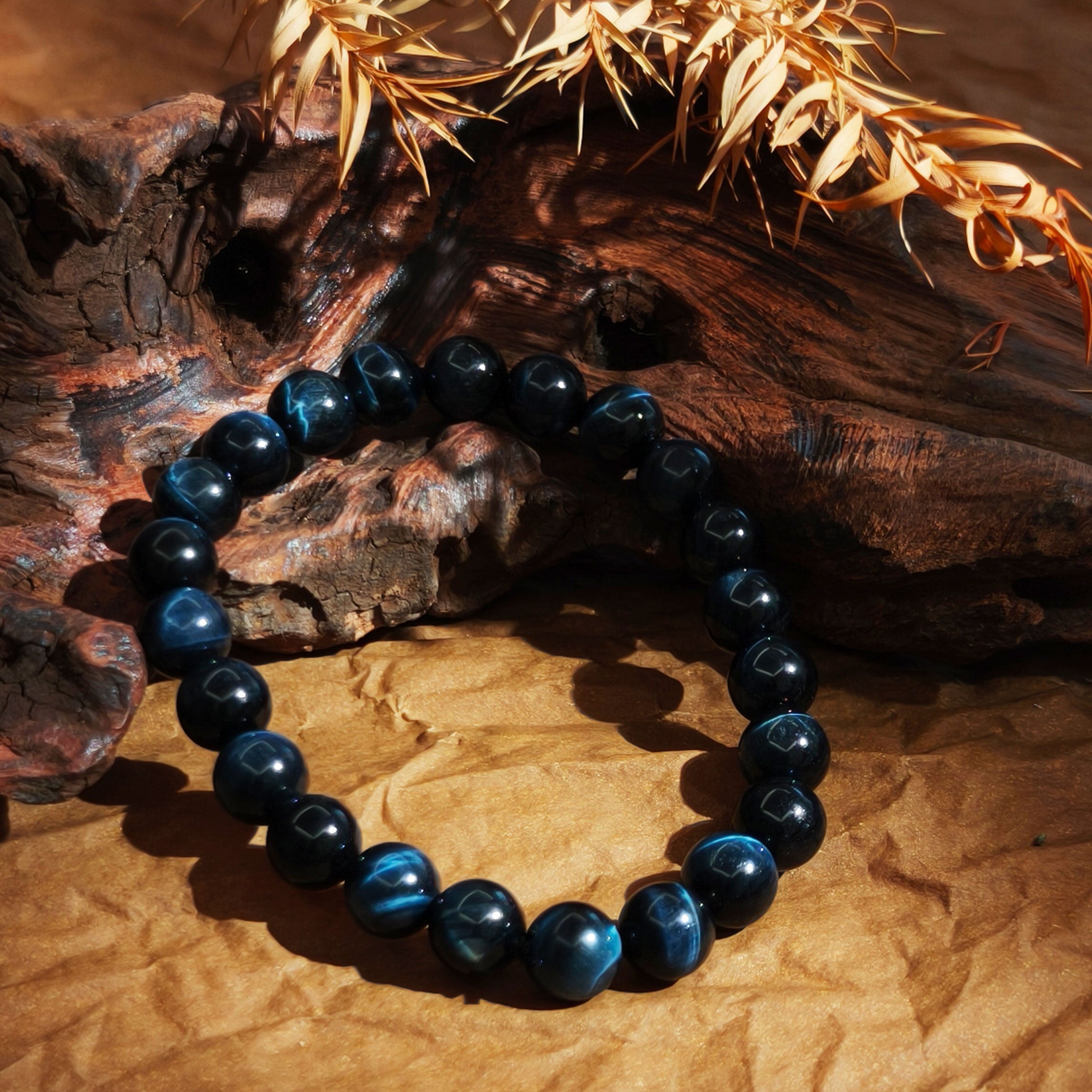 Blue Tiger’s Eye Bracelet for Protection & Good Fortune