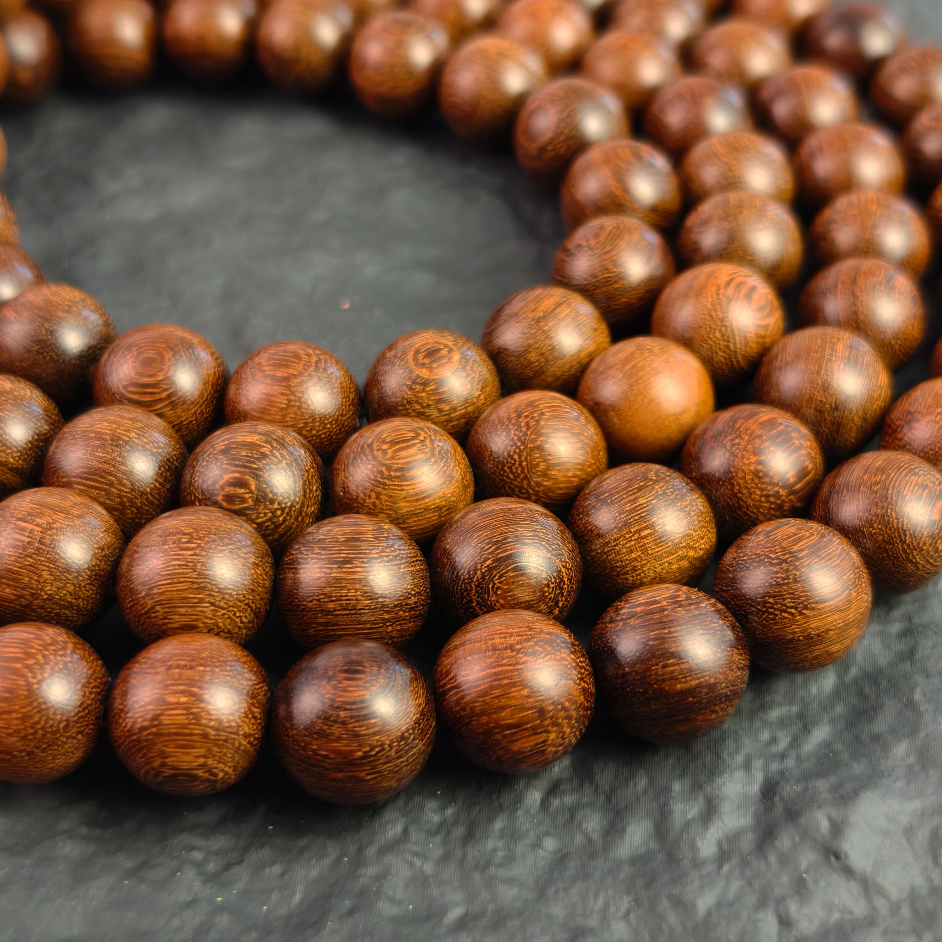 Golden Sandalwood Bead Bracelet for Protection, Prosperity & Peace